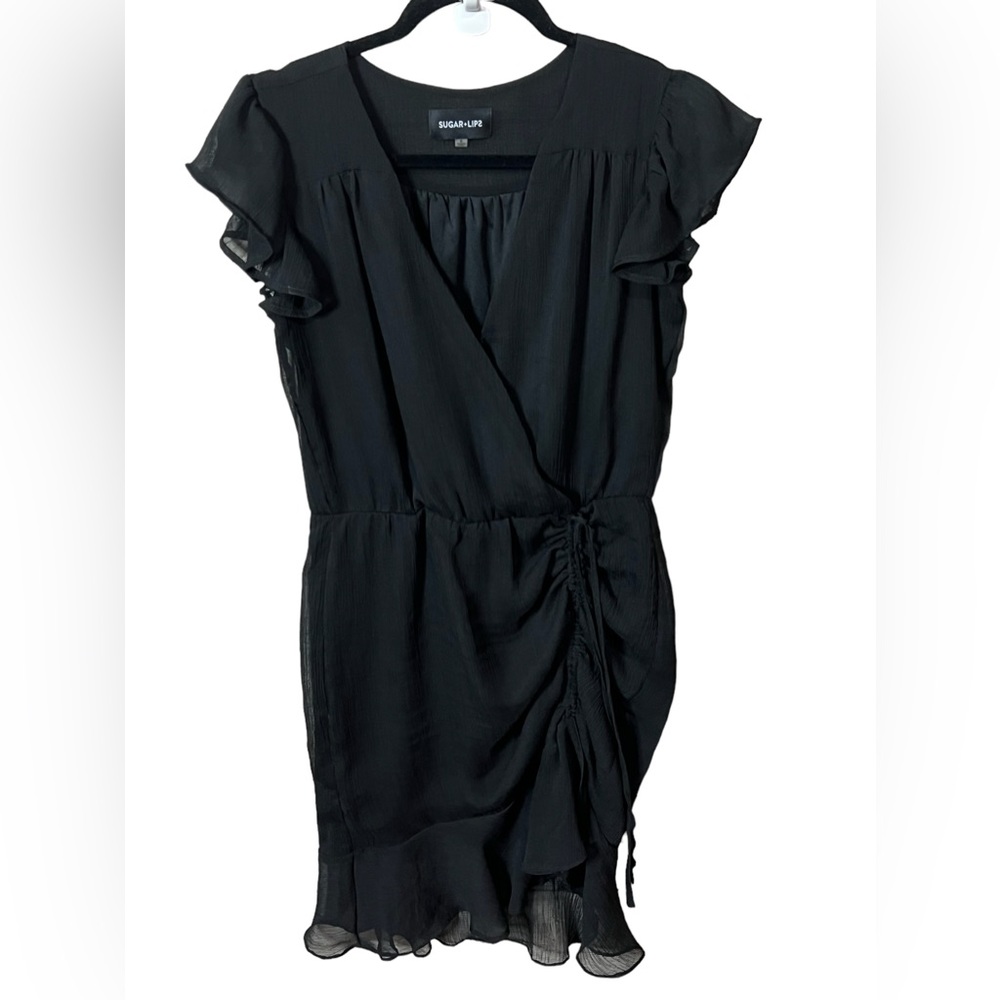 Black Sugarlips Ruched Mini Dress Size Small - Picture 4 of 11
